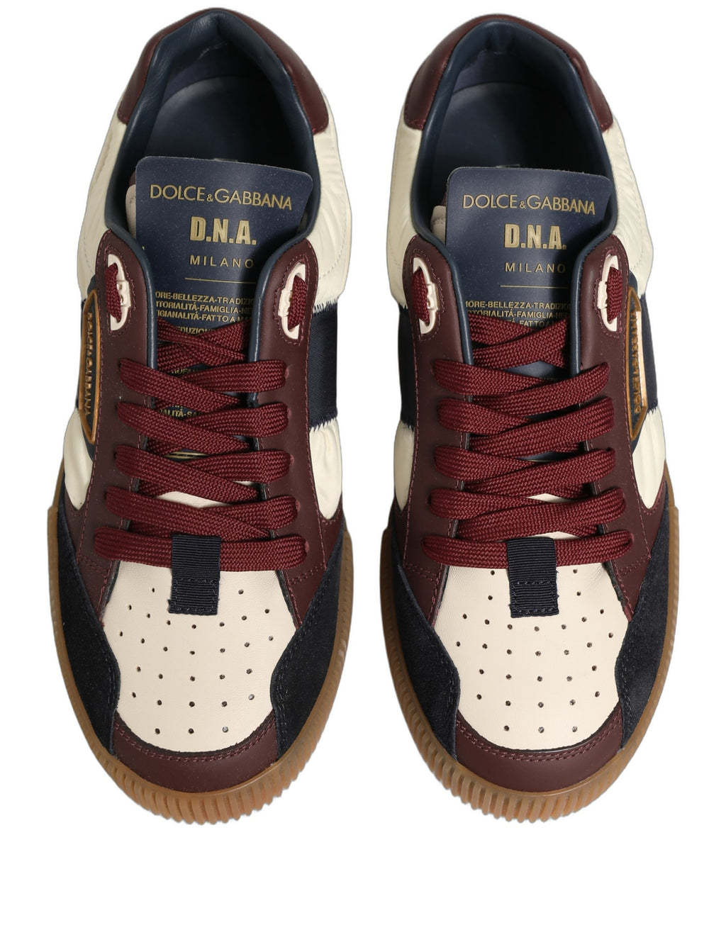 Dolce & Gabbana Multicolor Leather MIAMI Sneakers Men Shoes