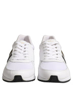 Dolce & Gabbana White Leather Mesh Low Top Neb Sneakers Shoes