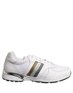 Dolce & Gabbana White Leather Mesh Low Top Neb Sneakers Shoes