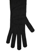 Dolce & Gabbana Black Polyester Long Elbow Length Gloves