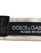 Dolce & Gabbana Men White 100% Silk Adjustable Neck Papillon Bow Tie