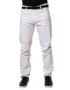 Paul & Shark White Skinny Mid Waist Men Denim Trouser Jeans