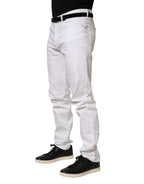Paul & Shark White Skinny Mid Waist Men Denim Trouser Jeans