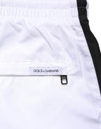 Dolce & Gabbana White DG Logo Men Drawstring Shorts Swimwear
