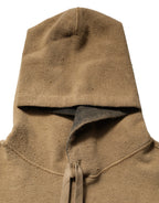 Dolce & Gabbana Brown Embossed Logo Hooded Sweatshirt Sweater