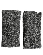 Dolce & Gabbana Sleeves Black Wool Blend Knitted Warmer Arm