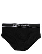 Dolce & Gabbana Black Logo Cotton Men Brando Brief Underwear