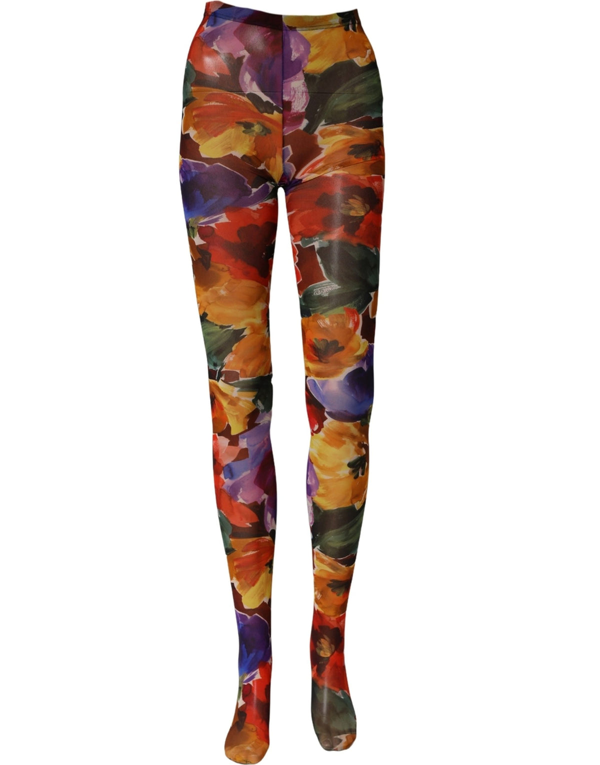 Dolce & Gabbana Multicolor Floral Nylon Tights Stockings Socks