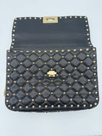 Valentino Garavani VALENTINO GARAVANI Rockstud Spike Black Handbag