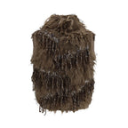 Brunello Cucinelli Beige Mohair Sleeveles Sweater