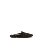 Brunello Cucinelli Brown Fur Ballet Flats