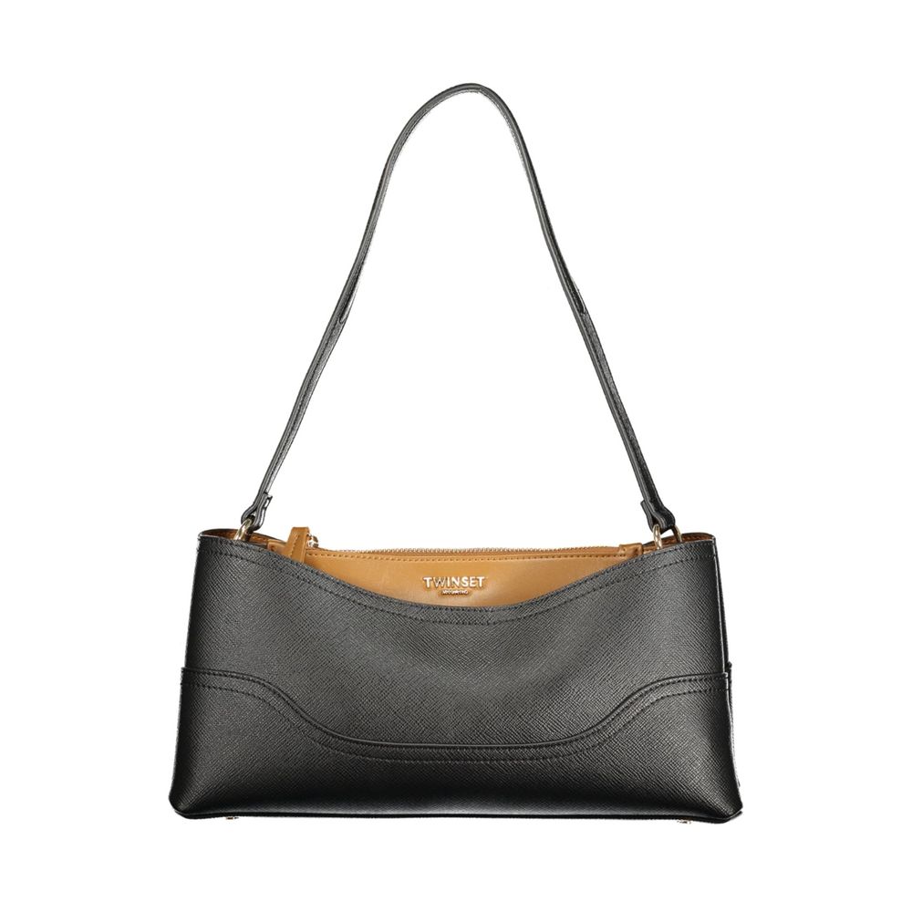Twinset Nero Polyurethane Women Bag with Compartments and Central Pocket