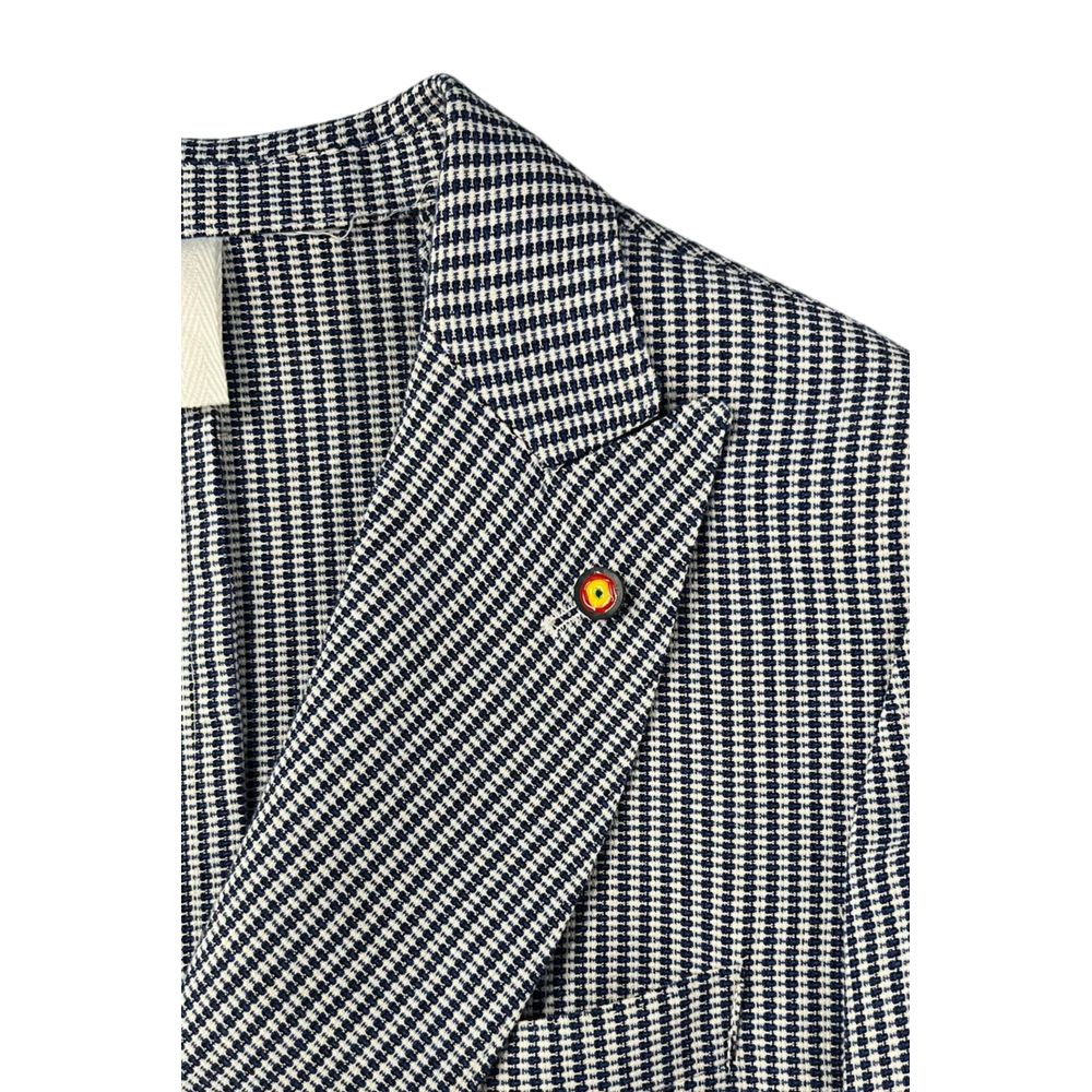 Roberto Pepe Luxury Blue Cotton Men Jacket