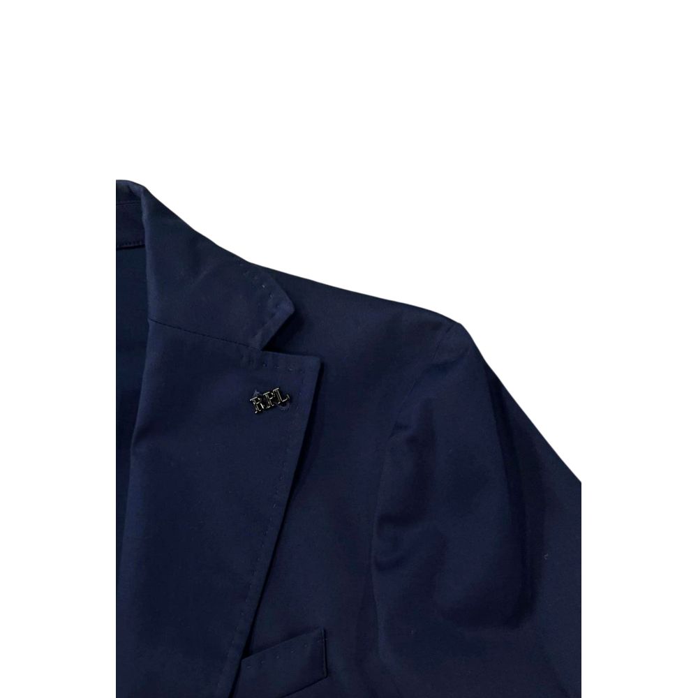 Roberto Pepe Luxury Blue Cotton Men Jacket