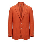 Roberto Pepe Luxury Orange Linen Men Jacket