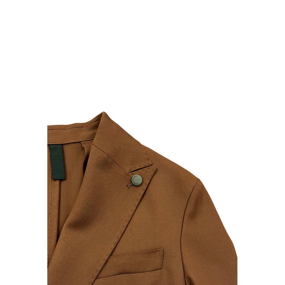 Roberto Pepe Luxury Brown Viscose Men Jacket