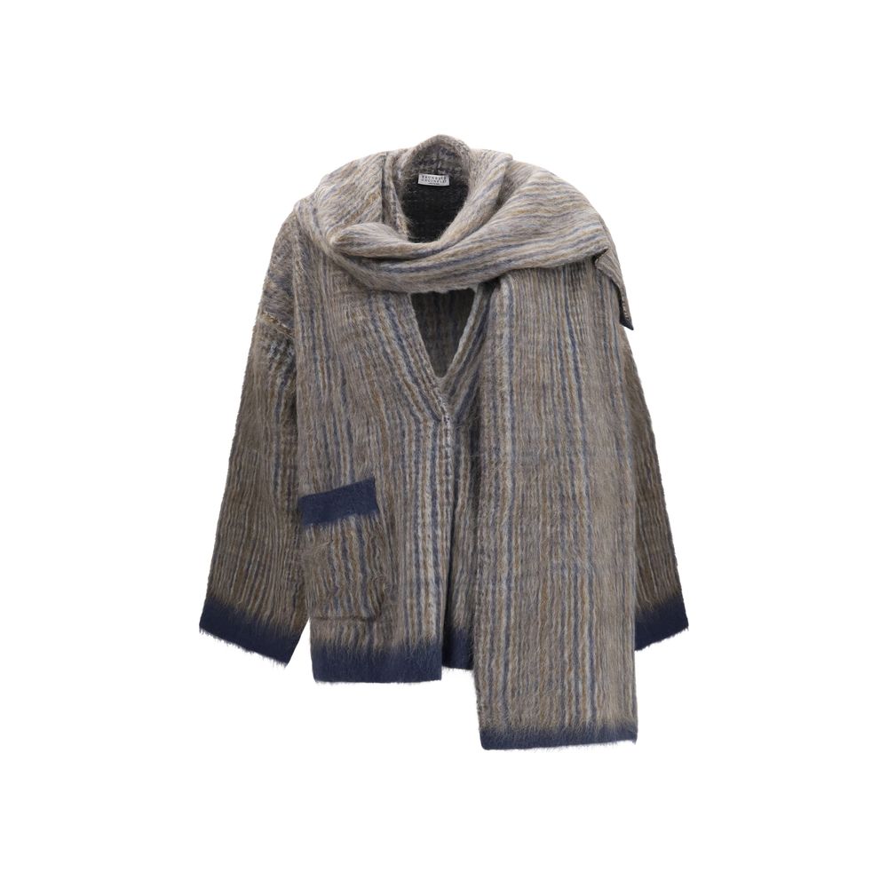 Brunello Cucinelli Gray Mohair Full-Length Jacket