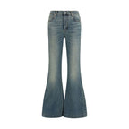Alexander McQueen Blue Cotton Flared Jeans