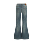Alexander McQueen Blue Cotton Flared Jeans