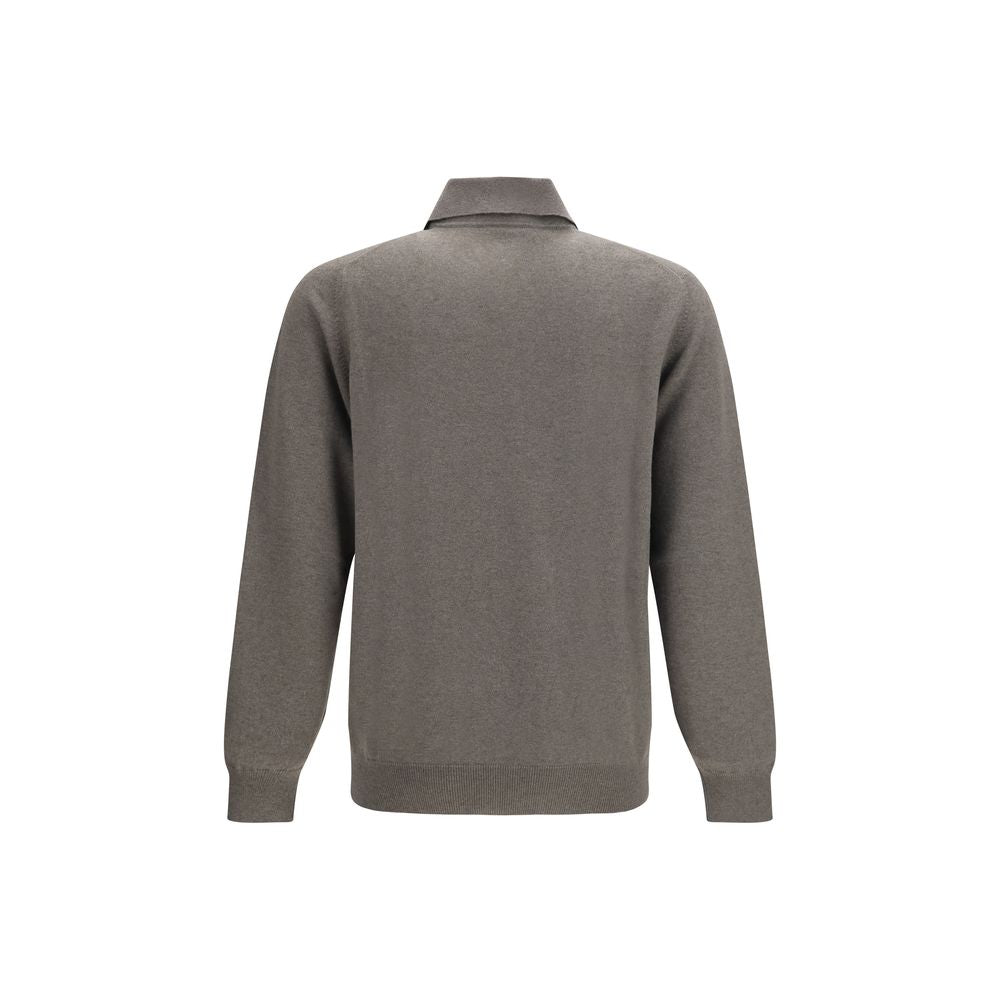 Brunello Cucinelli Brown Cashmere Polo Shirt