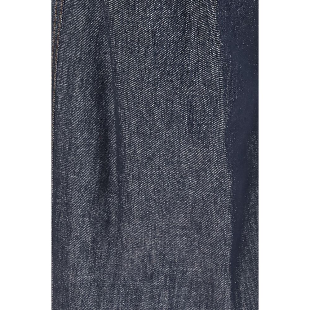Brunello Cucinelli Blue Cotton High-Waisted Jean