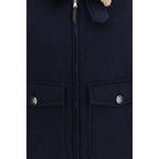 Brunello Cucinelli Blue Cashmere Full-Length Jacket