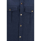 Brunello Cucinelli Blue Wool Oves Aries Shirt