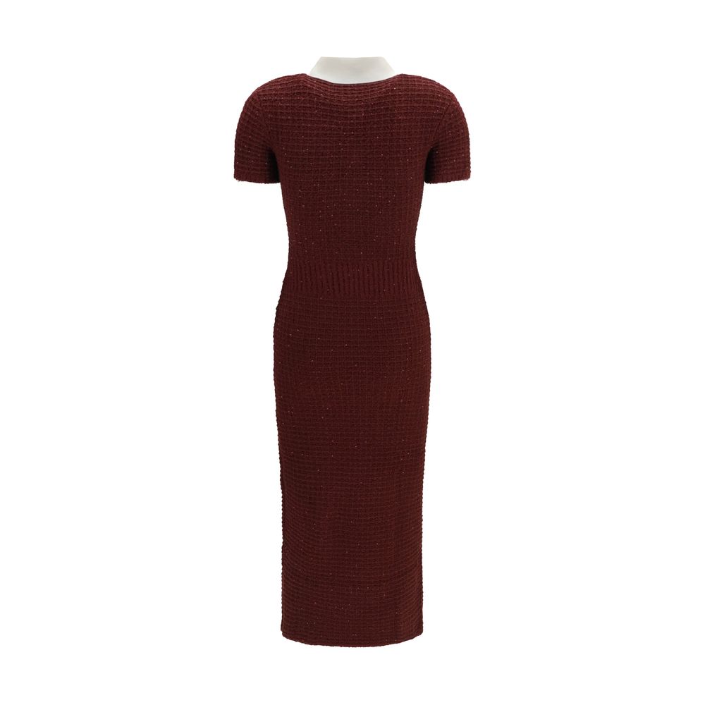 Self-Portrait Bordeaux Polyester Casual Dress