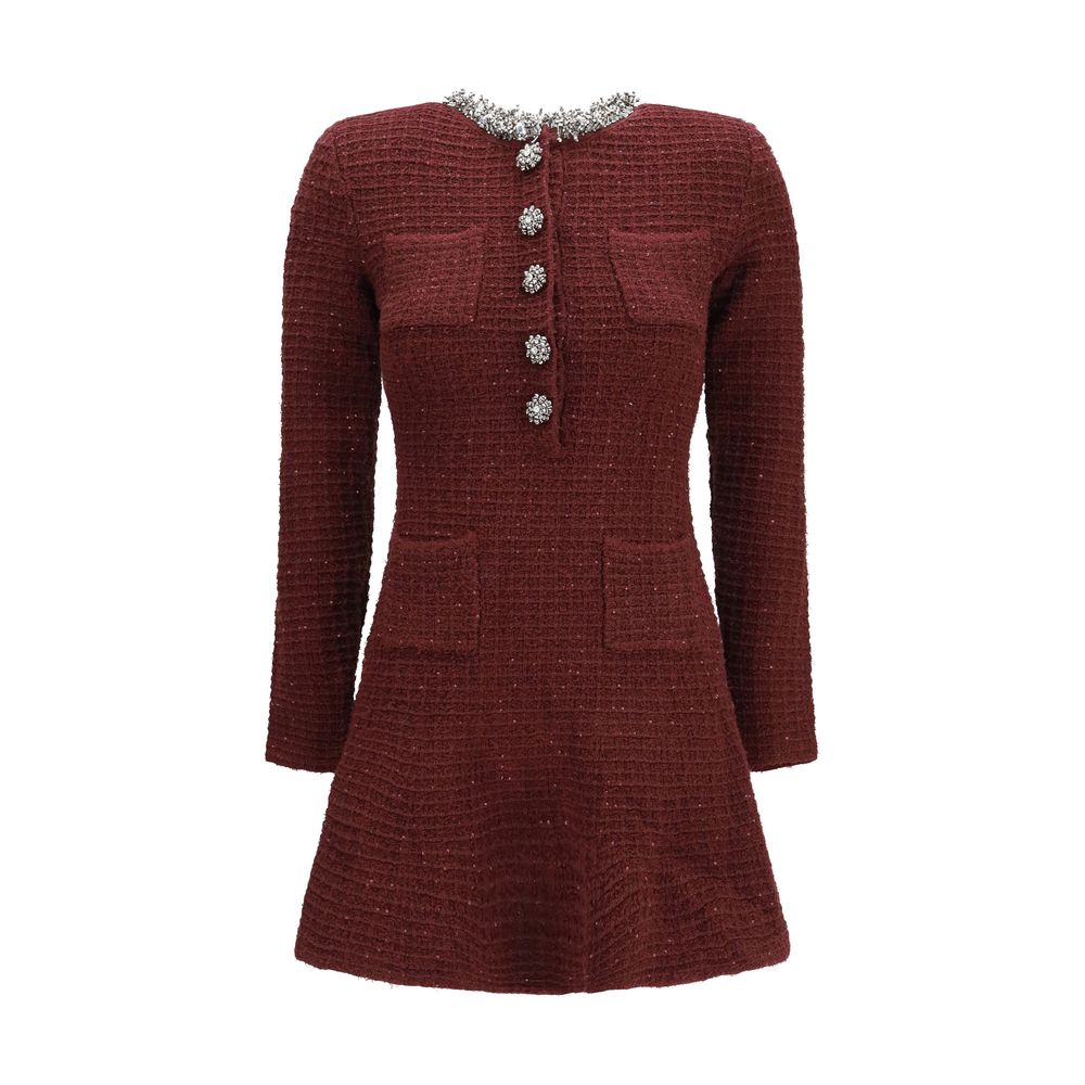Self-Portrait Bordeaux Polyester Casual Dress