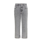 Brunello Cucinelli Gray Cotton Straight-Leg Jeans