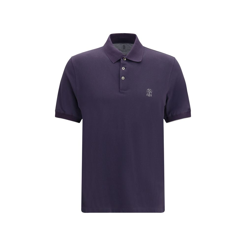 Brunello Cucinelli Purple Cotton Polo Shirt