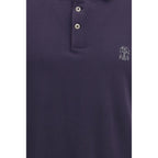 Brunello Cucinelli Purple Cotton Polo Shirt