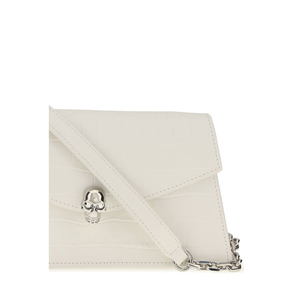 Alexander McQueen White Calf Leather Bos Taurus Shoulder Bag