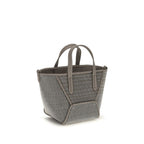 Brunello Cucinelli Gray Calf Leather Bos Taurus Shoulder Bag