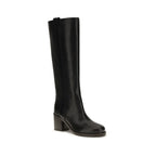 Brunello Cucinelli Black Calf Leather Bos Taurus High Heel Boots