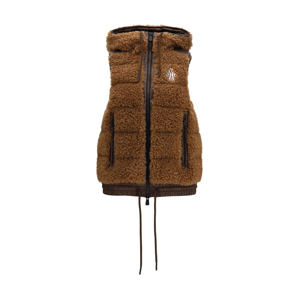 Moncler Grenoble Brown Polyamide Sleeveless Jacket