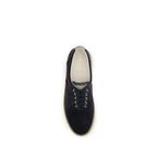 Brunello Cucinelli Blue Suede Leather Low Top Sneakers