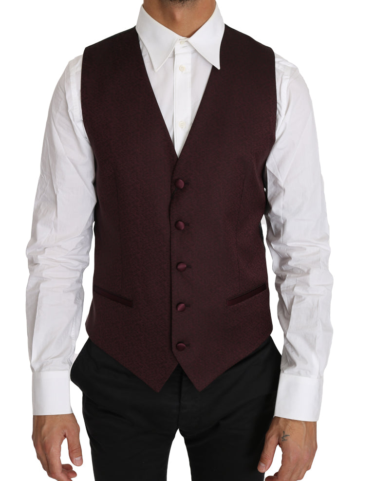 Dolce & Gabbana Purple Wool Waistcoat
