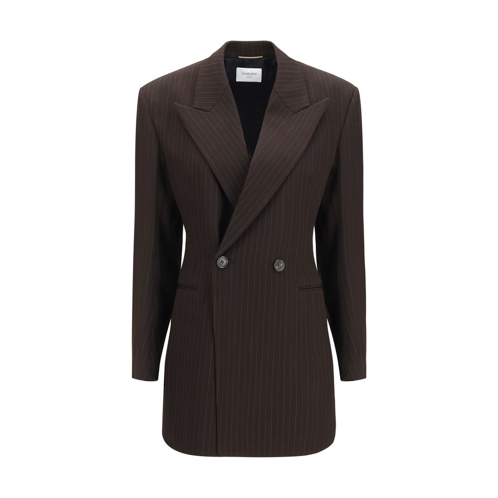 Saint Laurent Brown Wool Oves Aries Full-Length Jacket