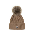 Moncler Brown Wool Oves Aries Beanie