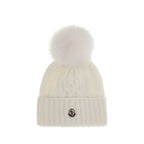 Moncler White Wool Oves Aries Beanie