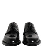 Dolce & Gabbana Black Calfskin Oxfords And Derbies