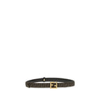 Fendi Black Calf Leather Bos Taurus Regular Belt