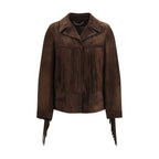 Golden Goose Brown Suede Leather Leather Jacket