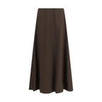 Brunello Cucinelli Brown Wool Oves Aries Midi Skirt