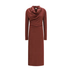 Brunello Cucinelli Bordeaux Wool Oves Aries Casual Dress