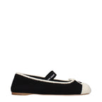 Miu Miu Black Fabric Ballet Flats