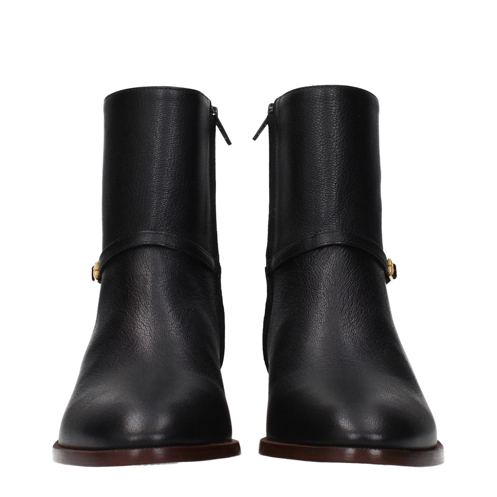 Valentino Garavani Black Leather Ankle Boots