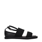 Max Mara Black Fabric Flat Sandals