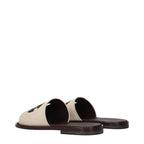 Dolce & Gabbana Beige Fabric Slippers